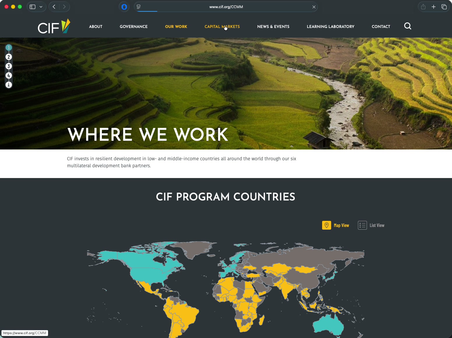 CIF Where We Work map